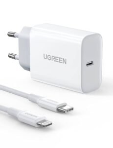 Kit Carregador Rápido UGREEN PD 20W com Cabo MFI Lightning CD137 Branco