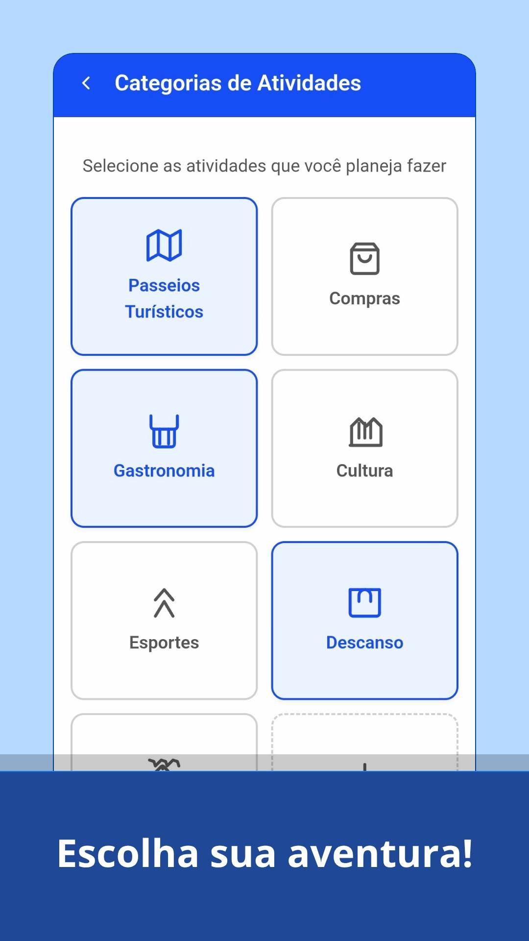 Tela do app lista de bagagem 02